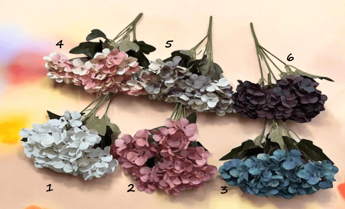 Artificial Flower Bush Mini Hydrangeas, home decor, garden, events Afaux785