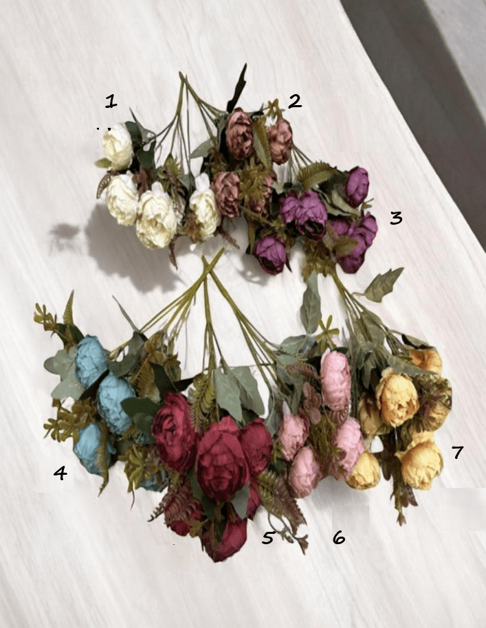 Artificial Flower Bush Rose Bud, home decor, garden, events Afaux787