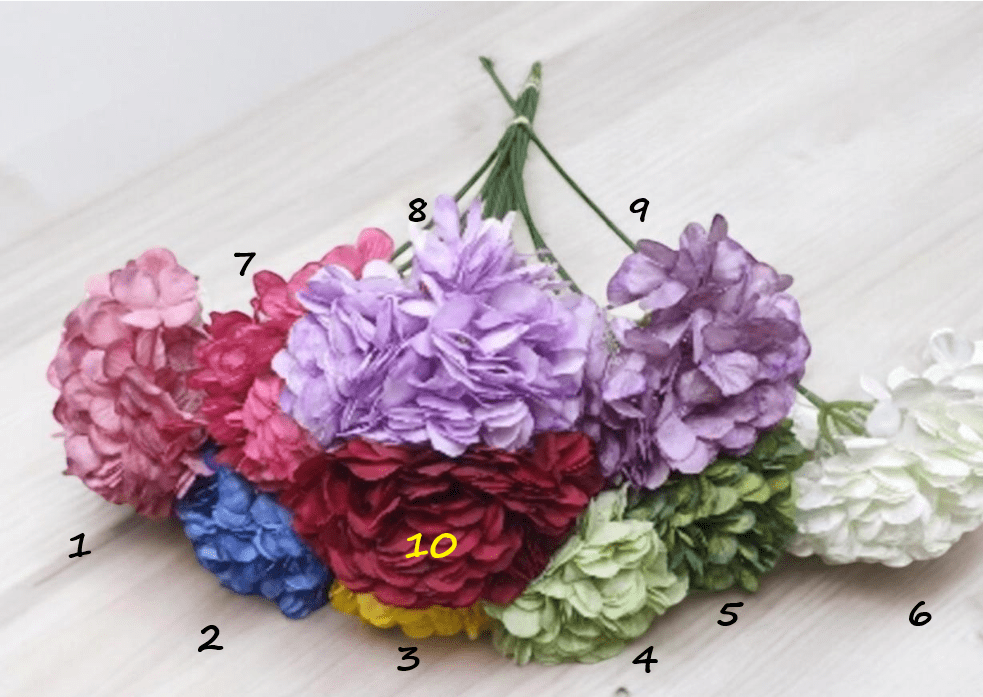 Elegant Artificial Hydrangea Stem – Lush Blooms in 11 Stunning Colors Afaux789