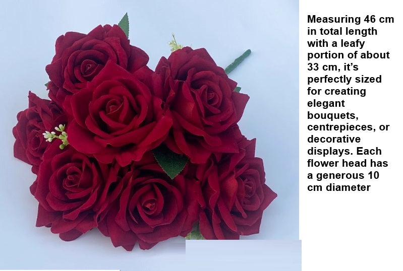 Artificial Flower Rose Bush x7 Flower Heads Afaux831