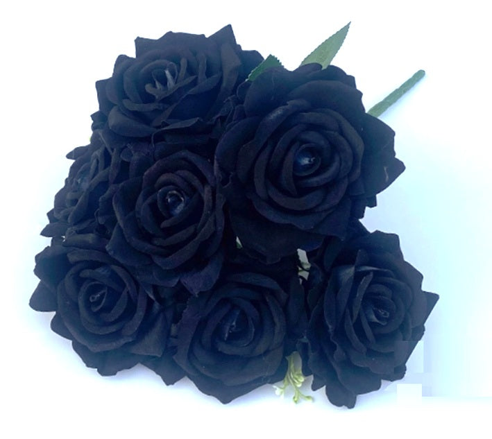 Artificial Flower Rose Bush x7 Flower Heads Afaux831