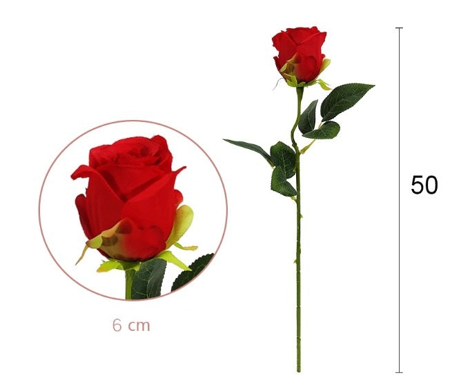 Eternal Bloom Single Stem Rose – 50 cm Real-Touch Elegance Afaux833