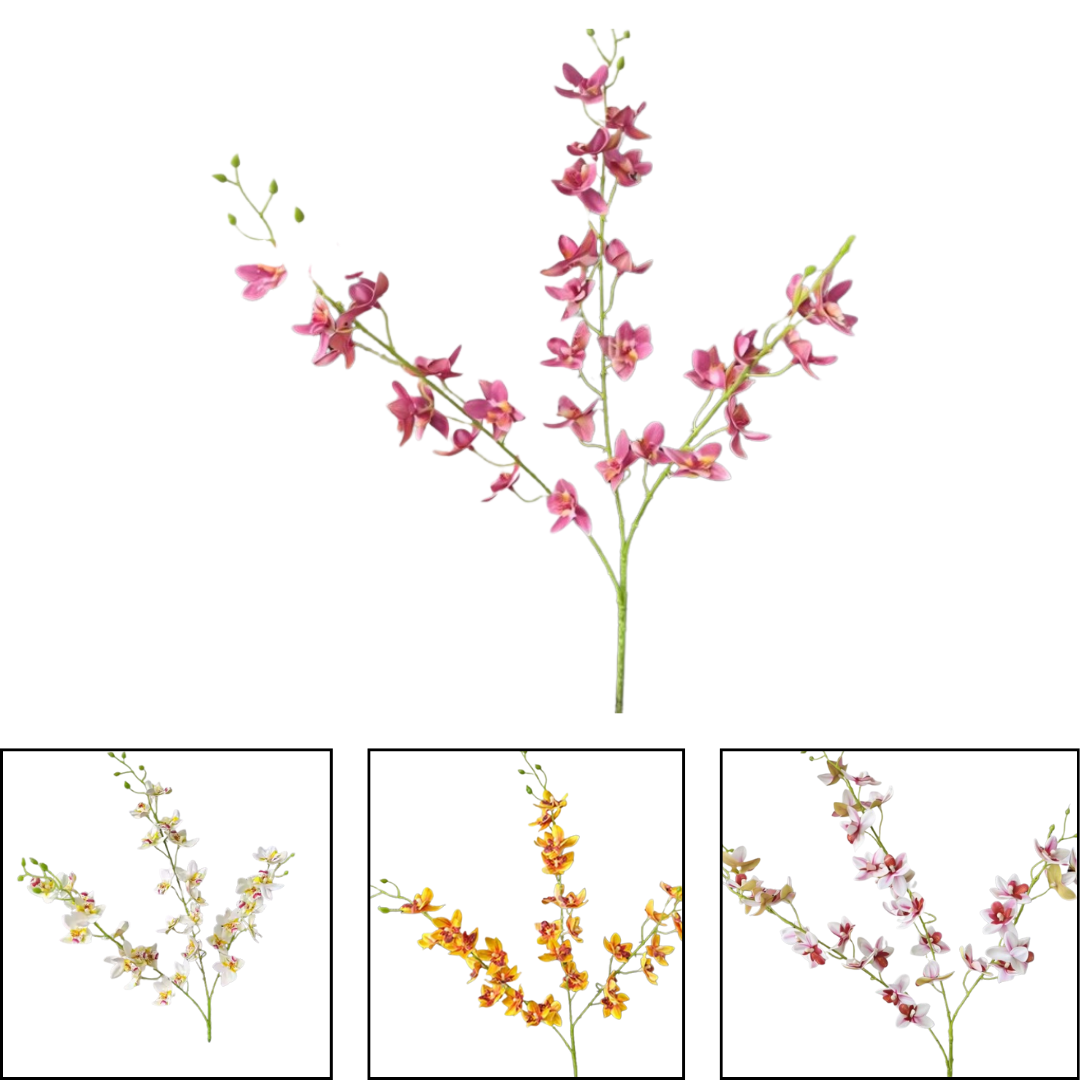 Artificial 3D Orchid Spray – Premium Cascading Floral Stem Afaux842