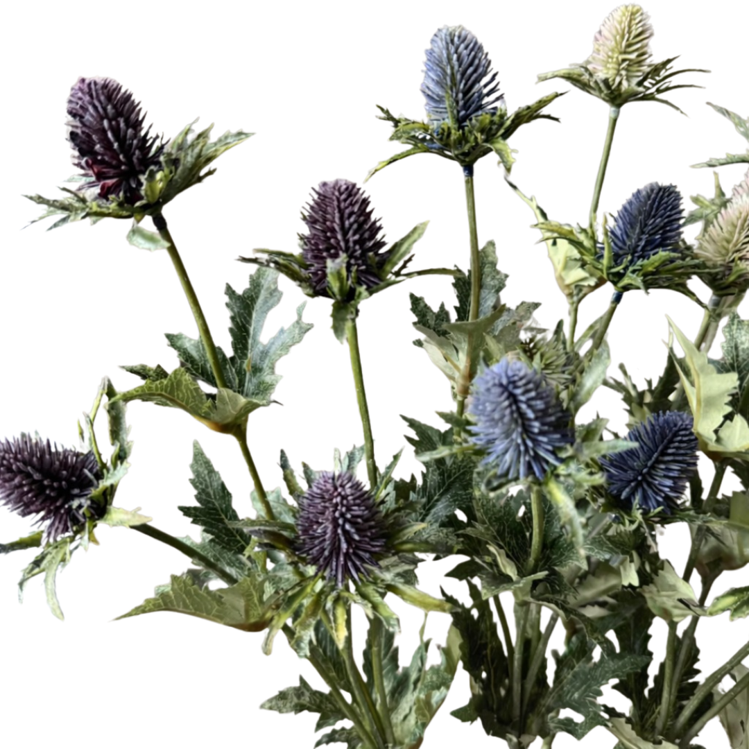 Artificial Flowers Eryngium (Sea Holly) Stem – Premium Thistle Flower Afaux843