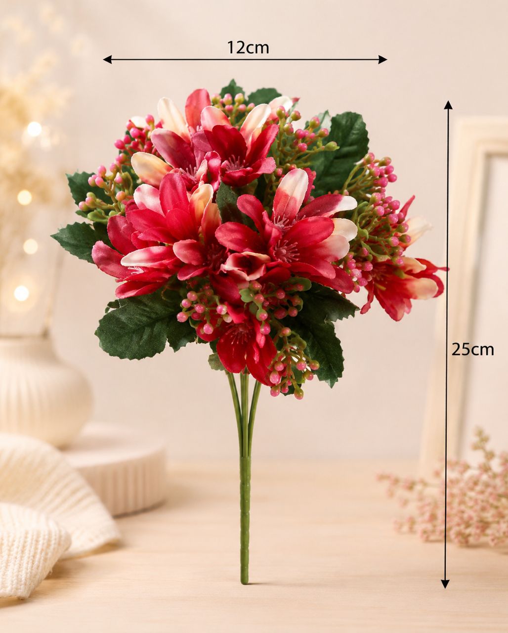 Elegant artificial flower bunch designed with layered petals