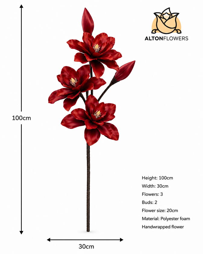 Beautiful handcrafted foam flower stem in a luxurious tone