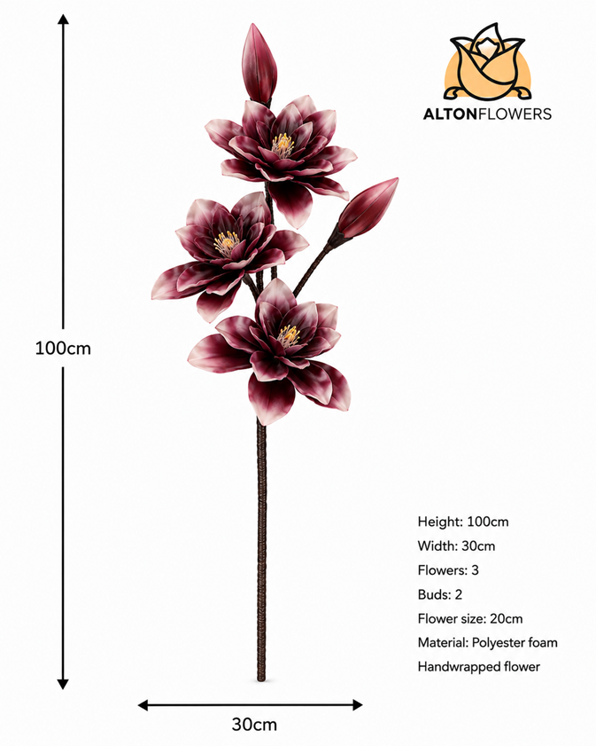 Beautiful handcrafted foam flower stem in a luxurious tone