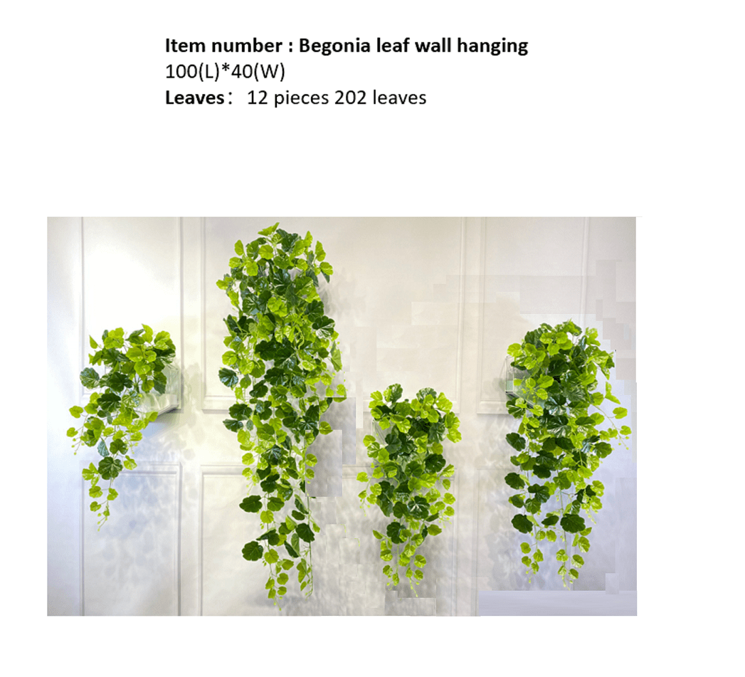 Plant Artificial Begonia Bush, hanging plant, wall hanging, home decor, events Afoil065