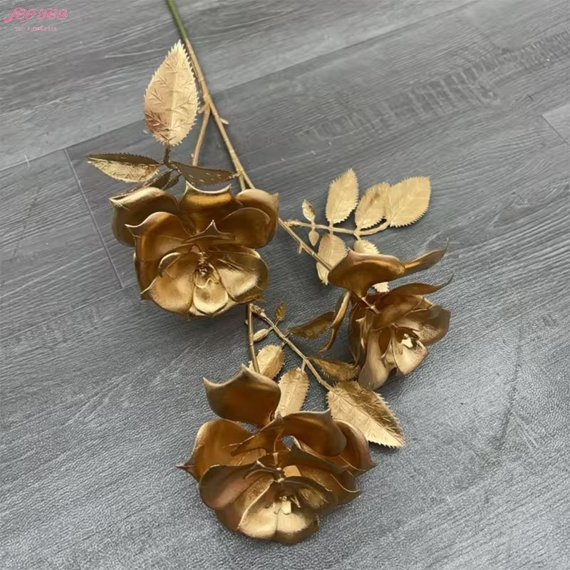 Flower Rose Gold x3 Artificial Afoil148