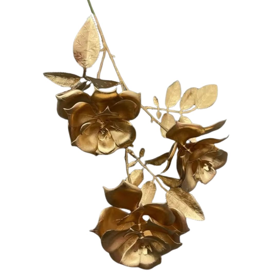 Flower Rose Gold x3 Artificial Afoil148