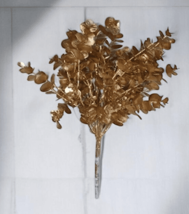 Plant Artificial Leafs Gold Bush, Home decor, flower arrangement, events Afoil173