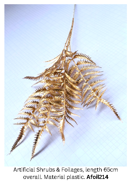 Artificial gold leaves and metallic flowers for home and event decoration by Alton Flowers N Gifts