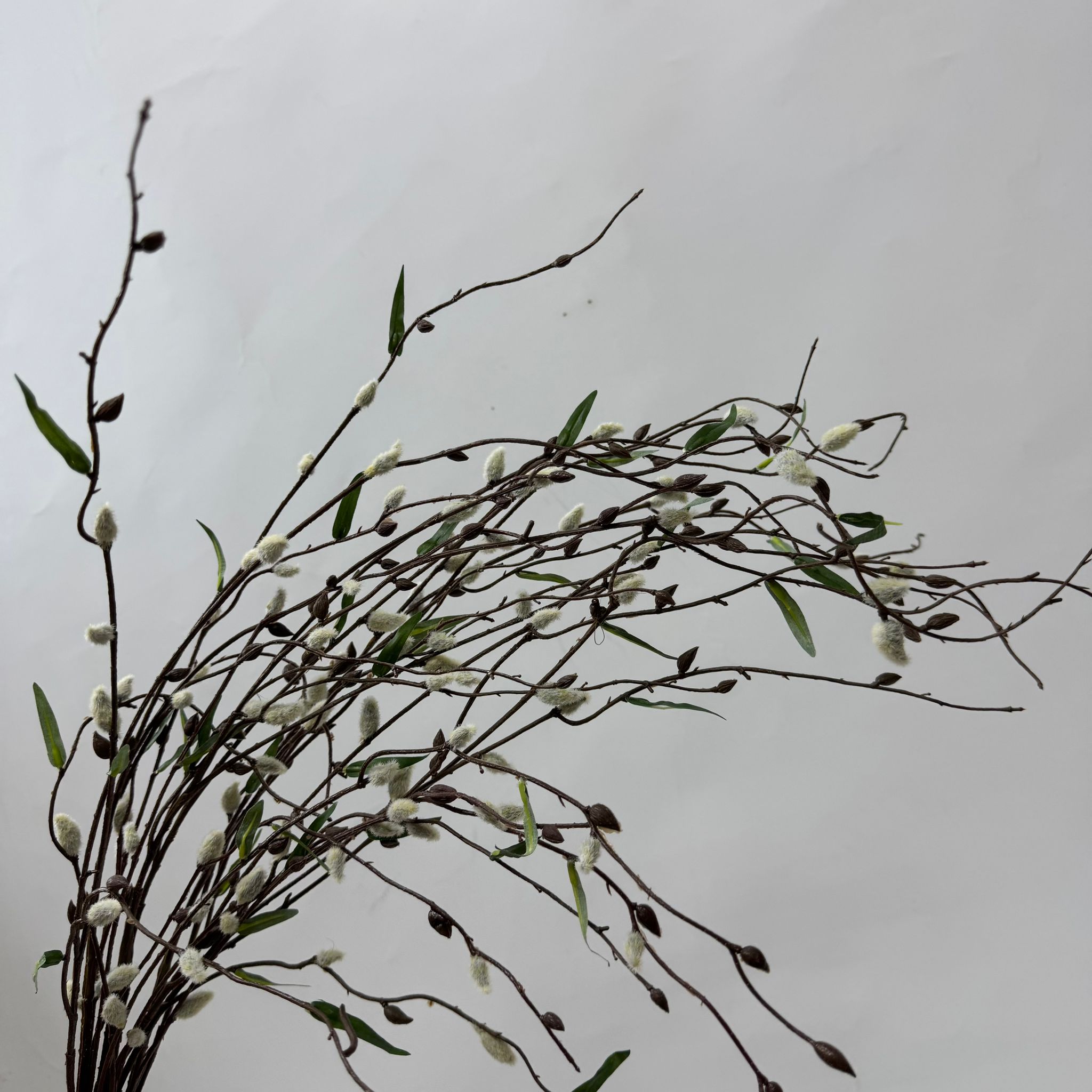 Artificial Pussy Willow Branches – 90cm Faux Floral Stems Afoil199