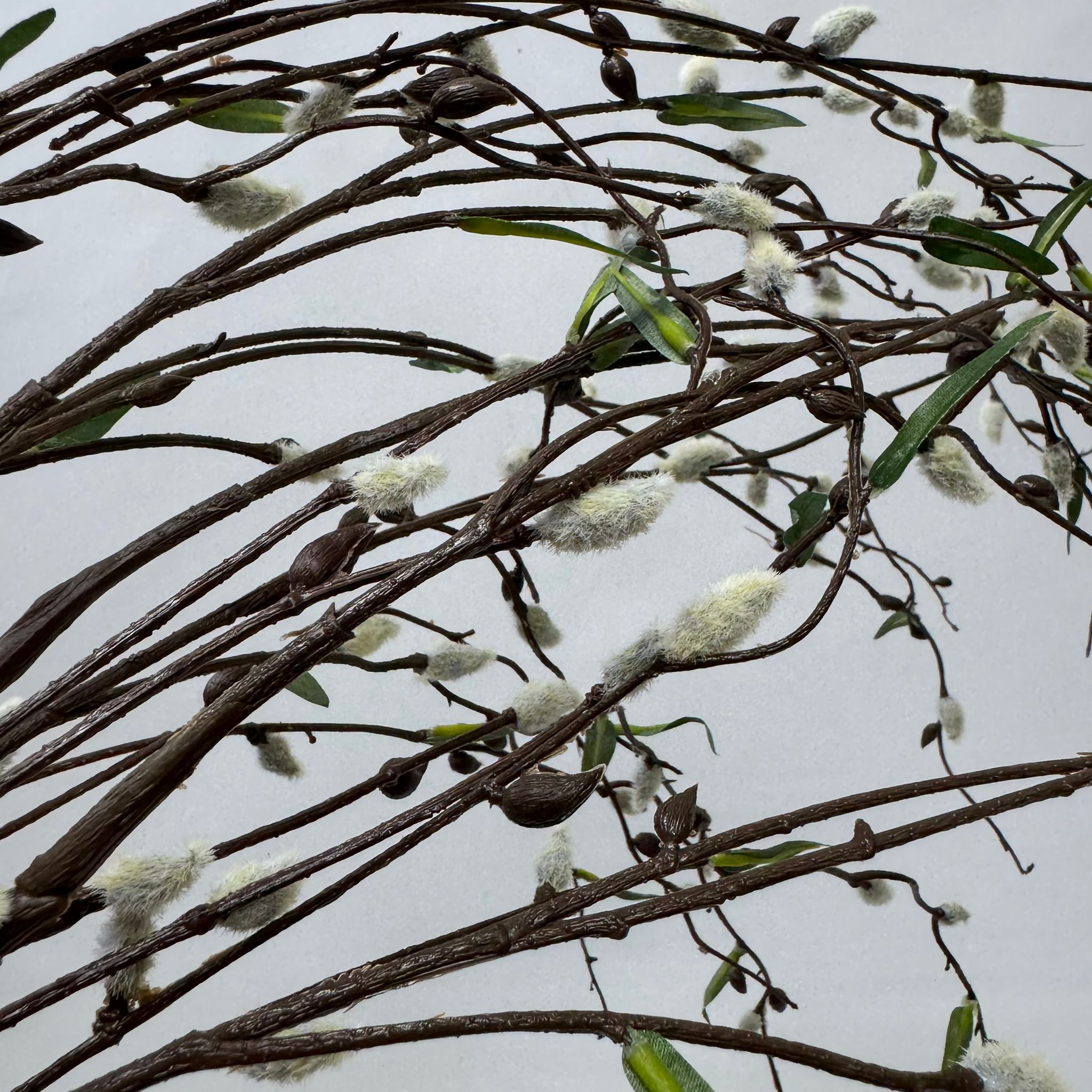 Artificial Pussy Willow Branches – 90cm Faux Floral Stems Afoil199