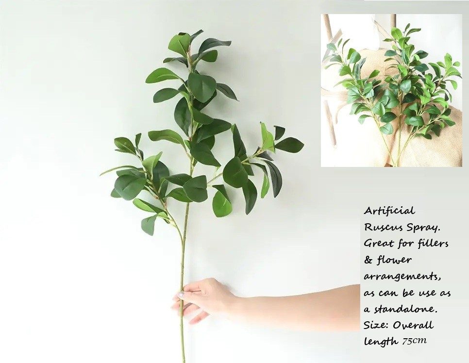 Artificial Ruscus Spray - Shrubs Foilages Plants for Home decor events offices Afoil206