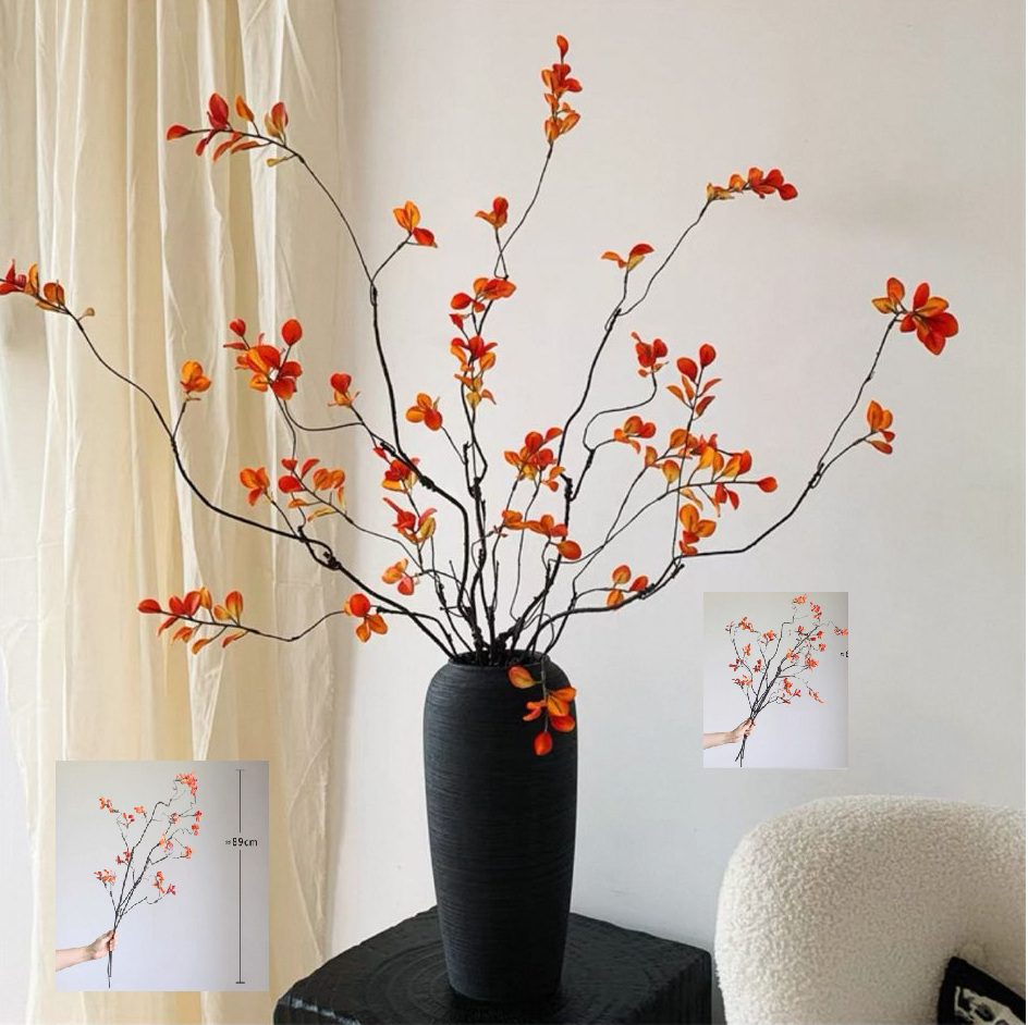 Maple Leaf Artificial Flower Dried Flower Bouquet Table Decoration Living Room Decoration Flower Arrangement Fake Flower Dead Branches Chinese Style Ornaments Afoil233