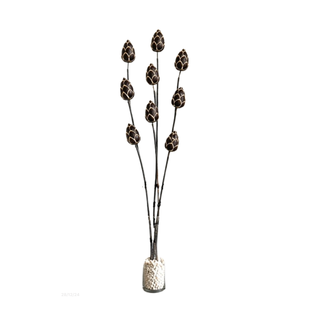 Natural made palm flower. Made of wood slices. Afoil276-6