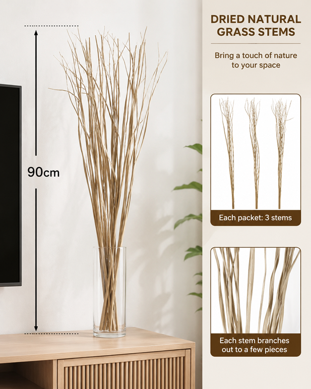 Dried leaves stem for home and office decor by Alton Flowers, featuring natural brown and beige dried foliage arrangement.