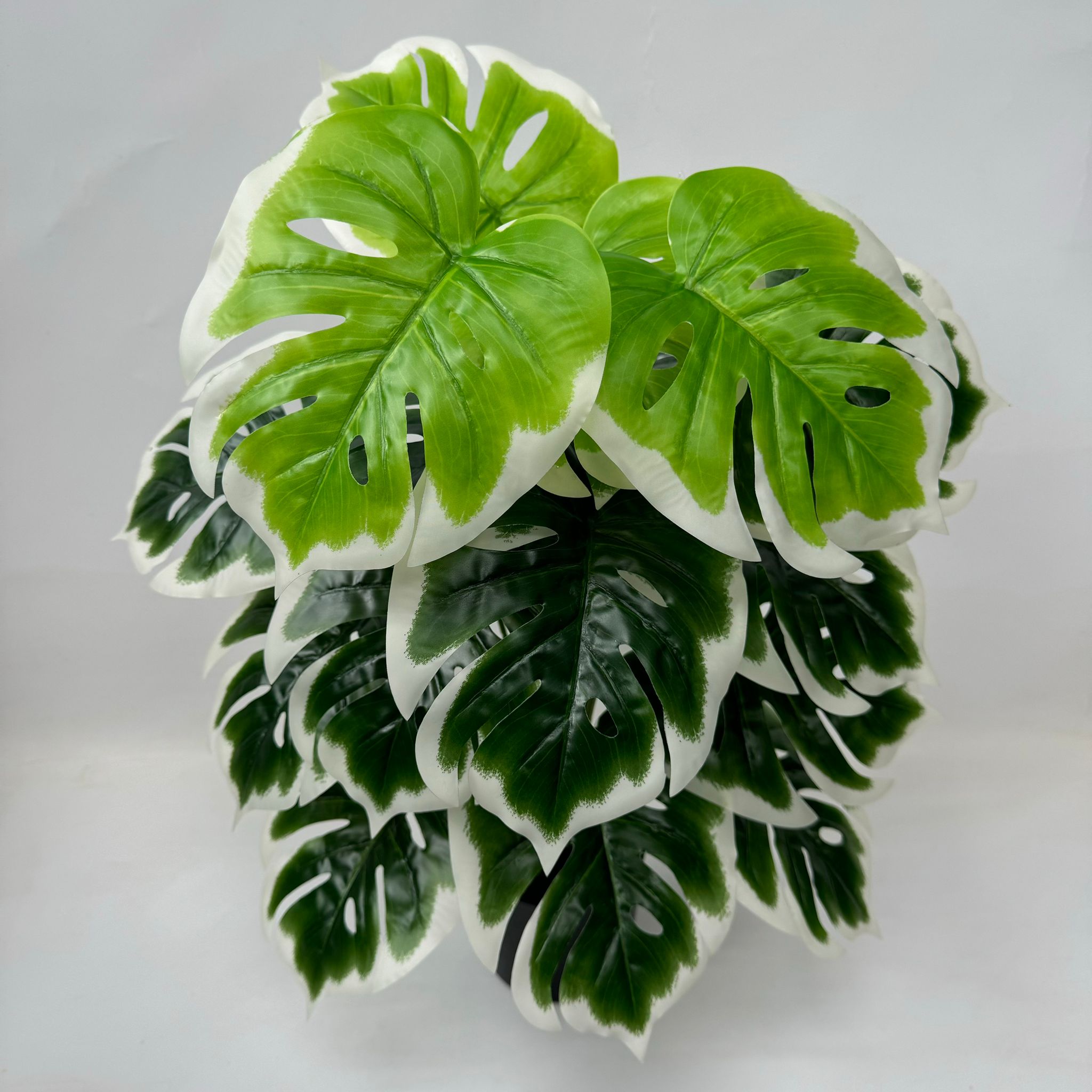 65cm Artificial Plant White Edge Monstera with black plastic cemented pot, home decor, garden, events Aplant1001b- 18 lvs