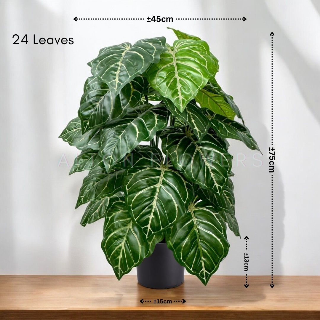 75cm Artificial Plant with black plastic cemented pot, home decor, garden, events Aplant1004c- 24 lvs