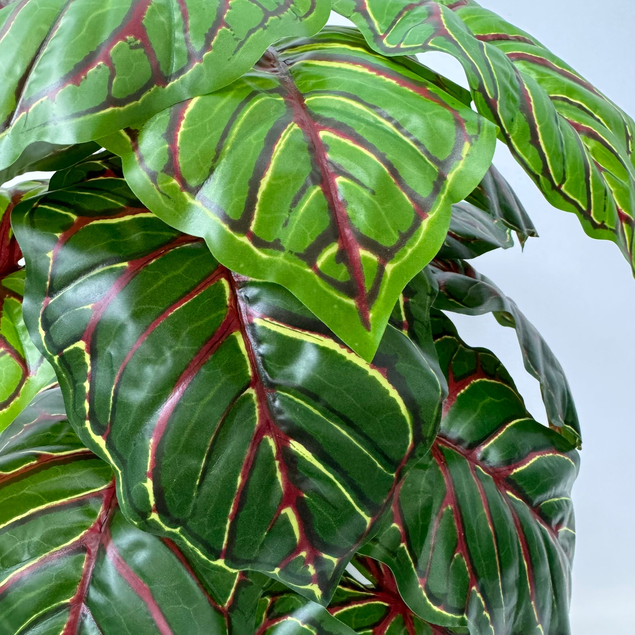 45cm Artificial Caladium Bicolor Plant with black plastic cemented pot, home decor, garden, events Aplant1006a- 12 lvs