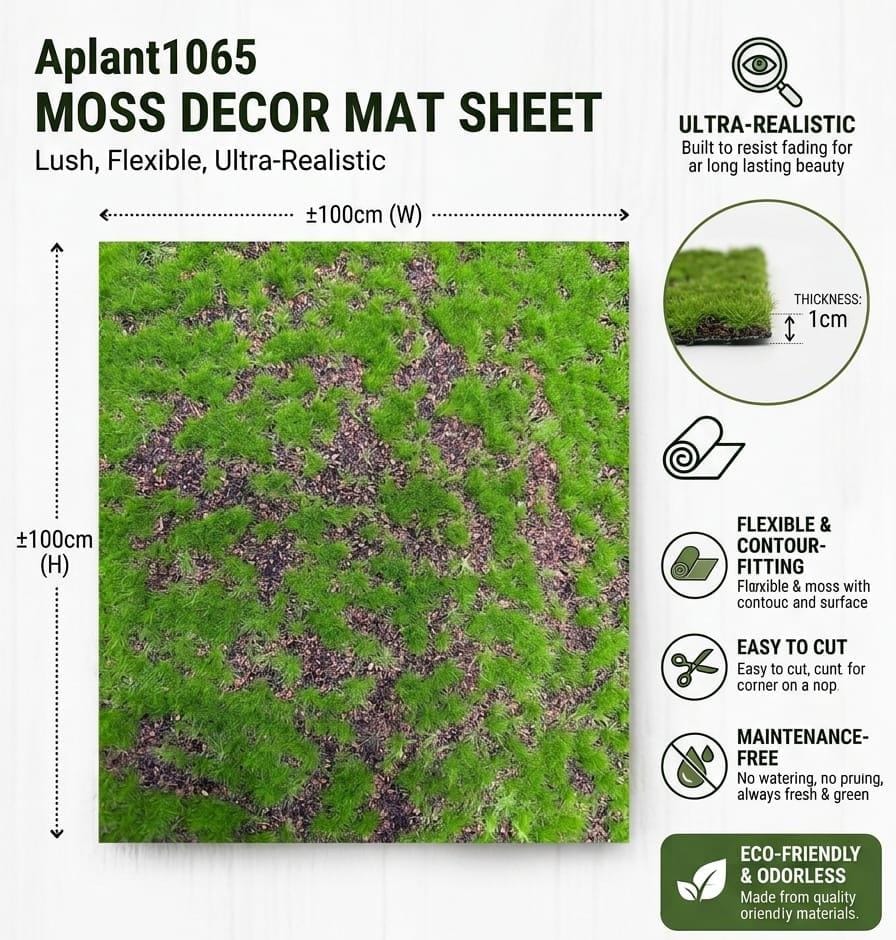 Artificial Moss Carpet 1M by 1M Artificial Lawn Fake Grass Artificial Green Plant Decoration Bonsai Shop Decoration Decoration Photo Props