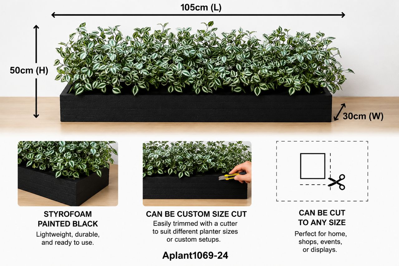Assorted 28cm artificial plants in a planter pot for home decor, events, or gardens by Alton Flowers.