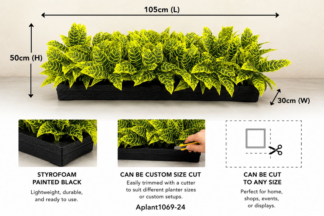 Assorted 28cm artificial plants in planters by Alton Flowers, perfect for home decor, events, or garden accents.