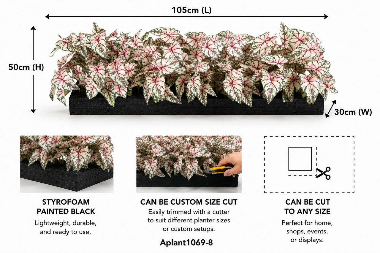 Assorted 28cm artificial plants in planter pots, ideal for home decor, events, and gardens, by Alton Flowers.
