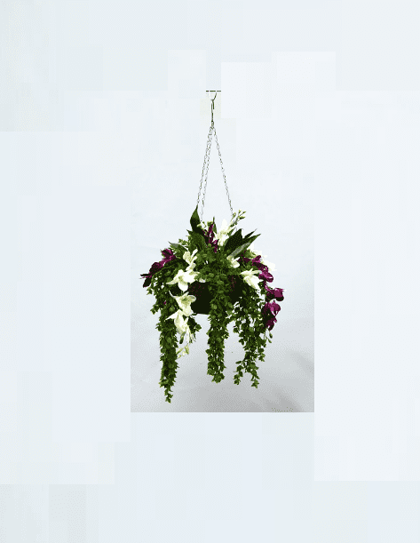 Artificial Hanging Plant with Orchids, Home Decor, Events, gardens  Aplant1071