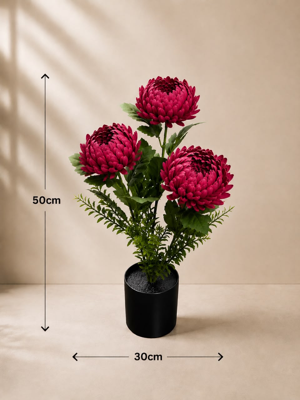 50cm Flowers Artificial Mum Chrysanthemum giant in pot, home decor, events,