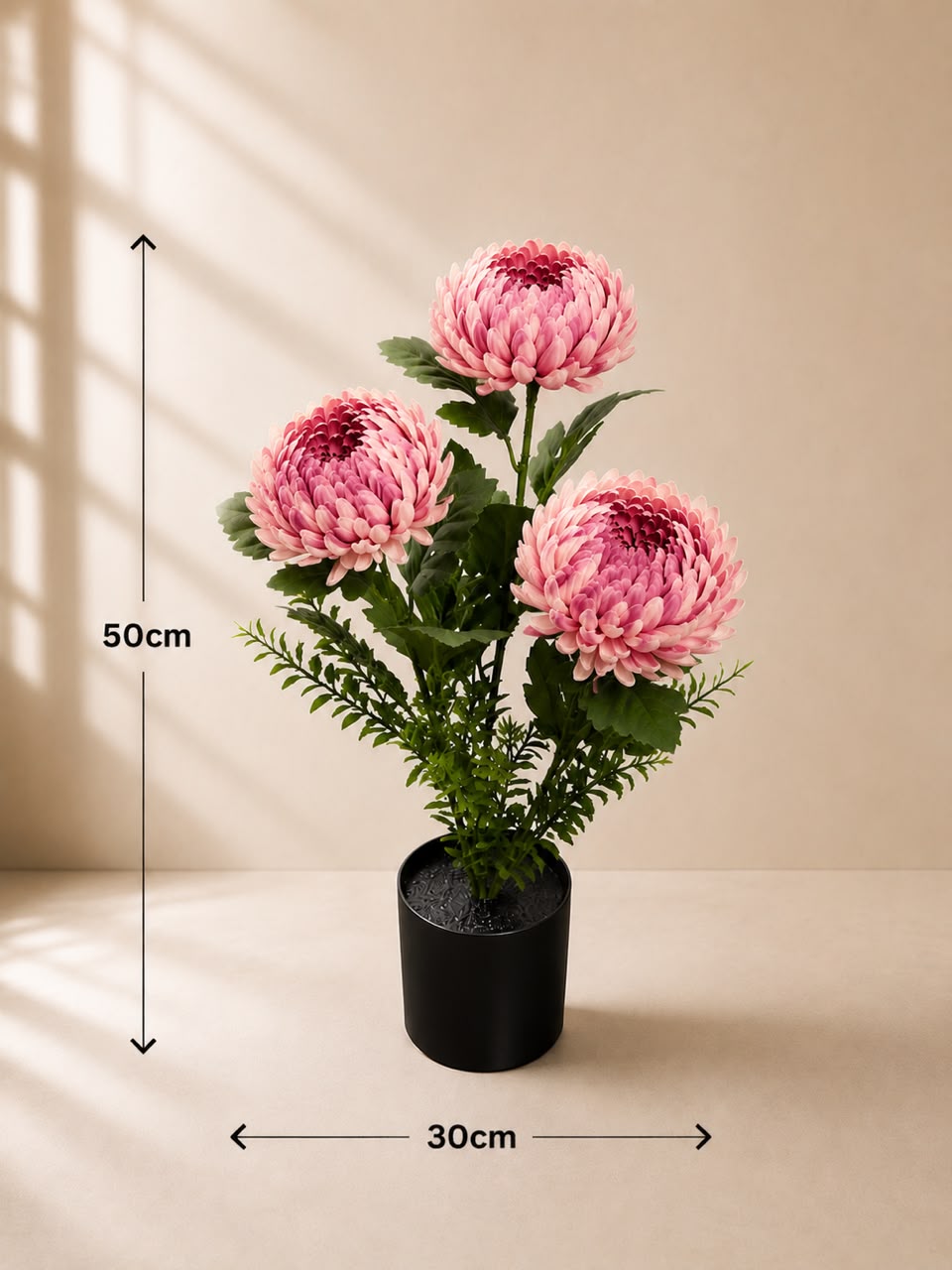 50cm Flowers Artificial Mum Chrysanthemum giant in pot, home decor, events,