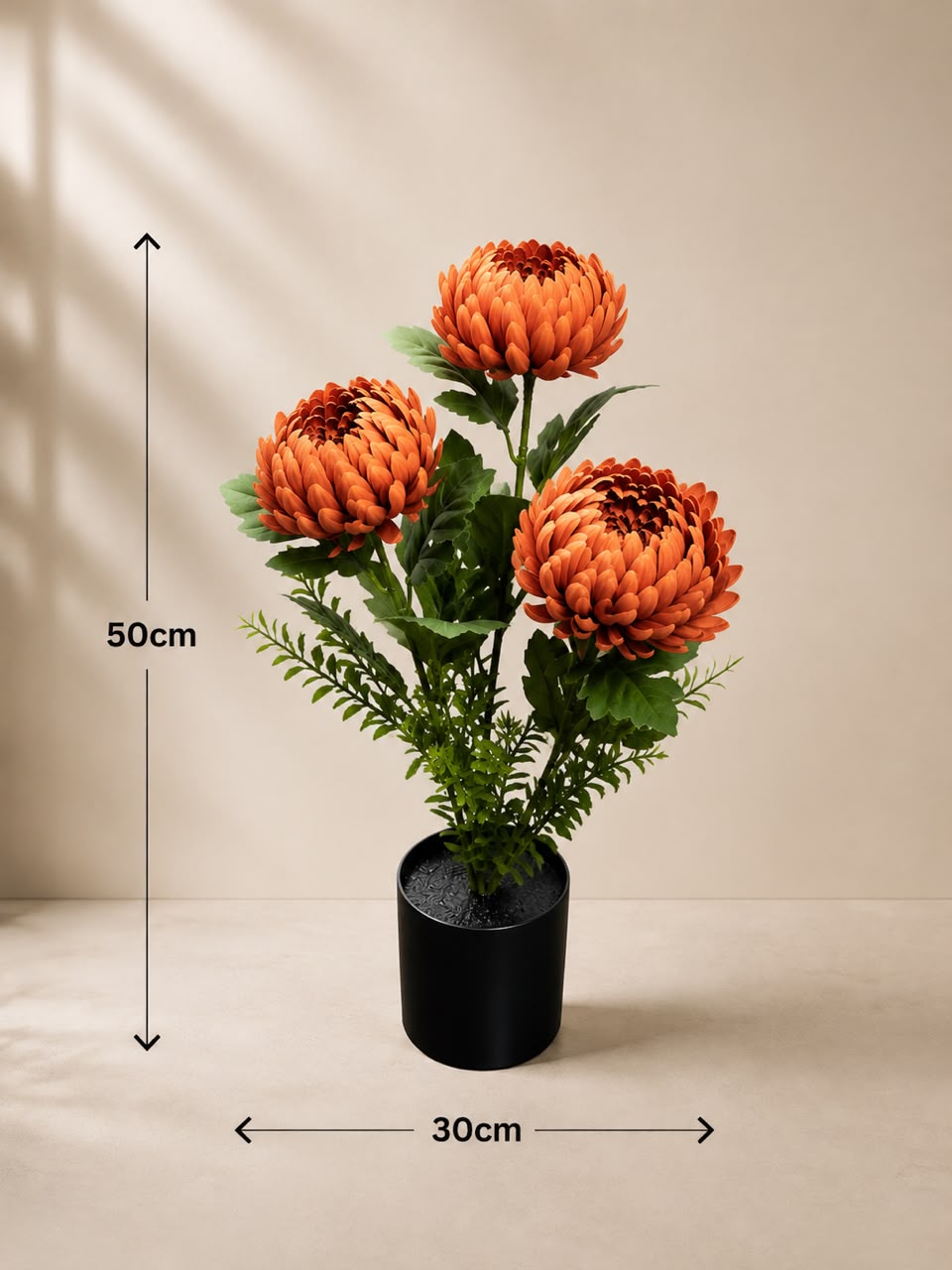 50cm Flowers Artificial Mum Chrysanthemum giant in pot, home decor, events,