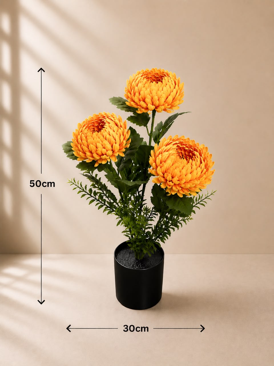50cm Flowers Artificial Mum Chrysanthemum giant in pot, home decor, events,