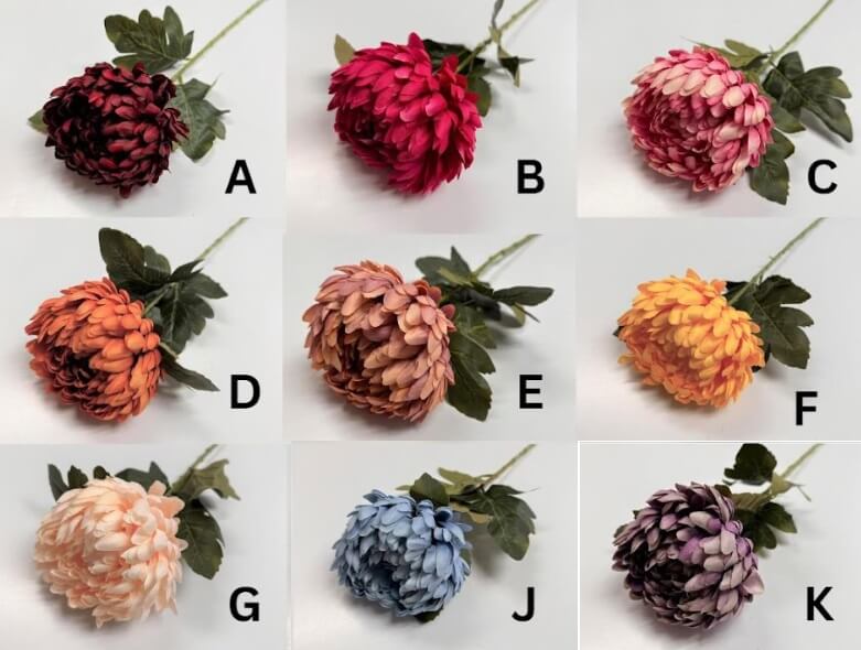 Flowers Artificial Mum Chrysanthemum giant in pot, home decor, events, Aplant1073