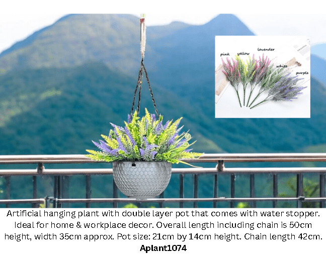 Flower Artificial Hanging with double layer pot for home office deco, events Aplant1074