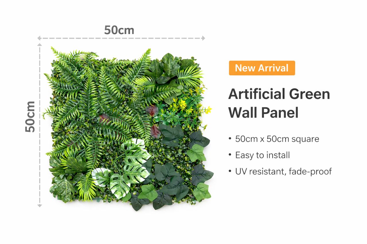 Artificial grass wall panel with lush green plants, ideal for home decor and event decoration by Alton Flowers N Gifts.