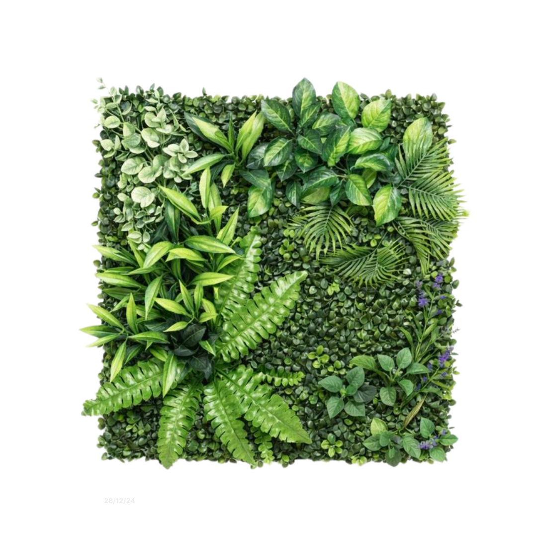 Artificial grass wall panel with lush green plants for home decor and event decoration by Alton Flowers N Gifts.