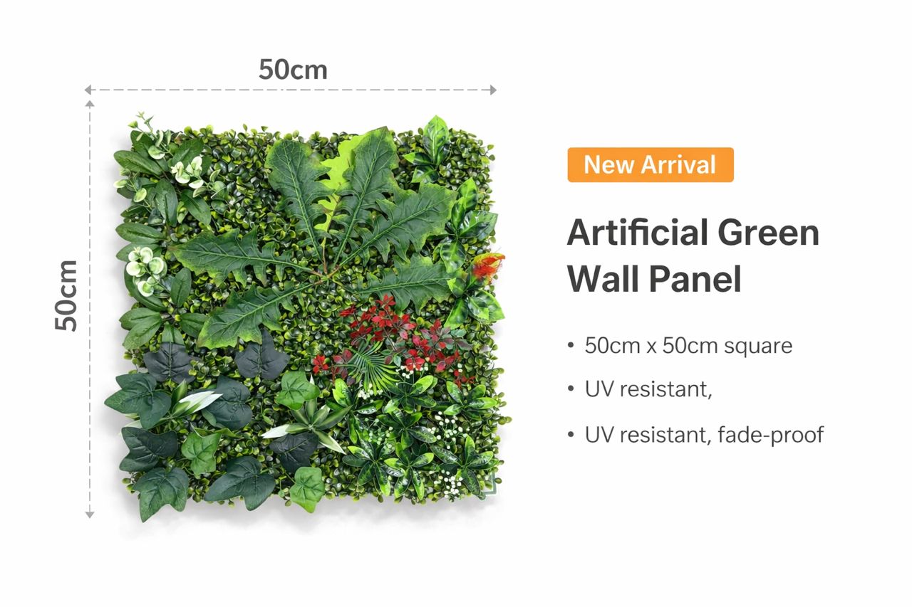 Artificial grass wall panel featuring lush green faux plants, ideal for home decor and event decoration by Alton Flowers N Gifts.