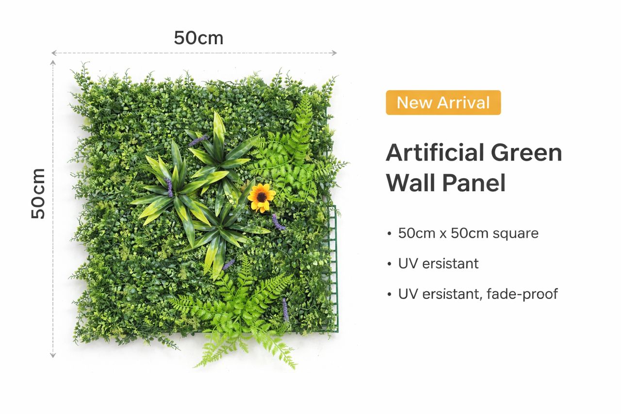 Artificial grass wall panel with lush green plants, perfect for home decor and event decoration by Alton Flowers N Gifts.