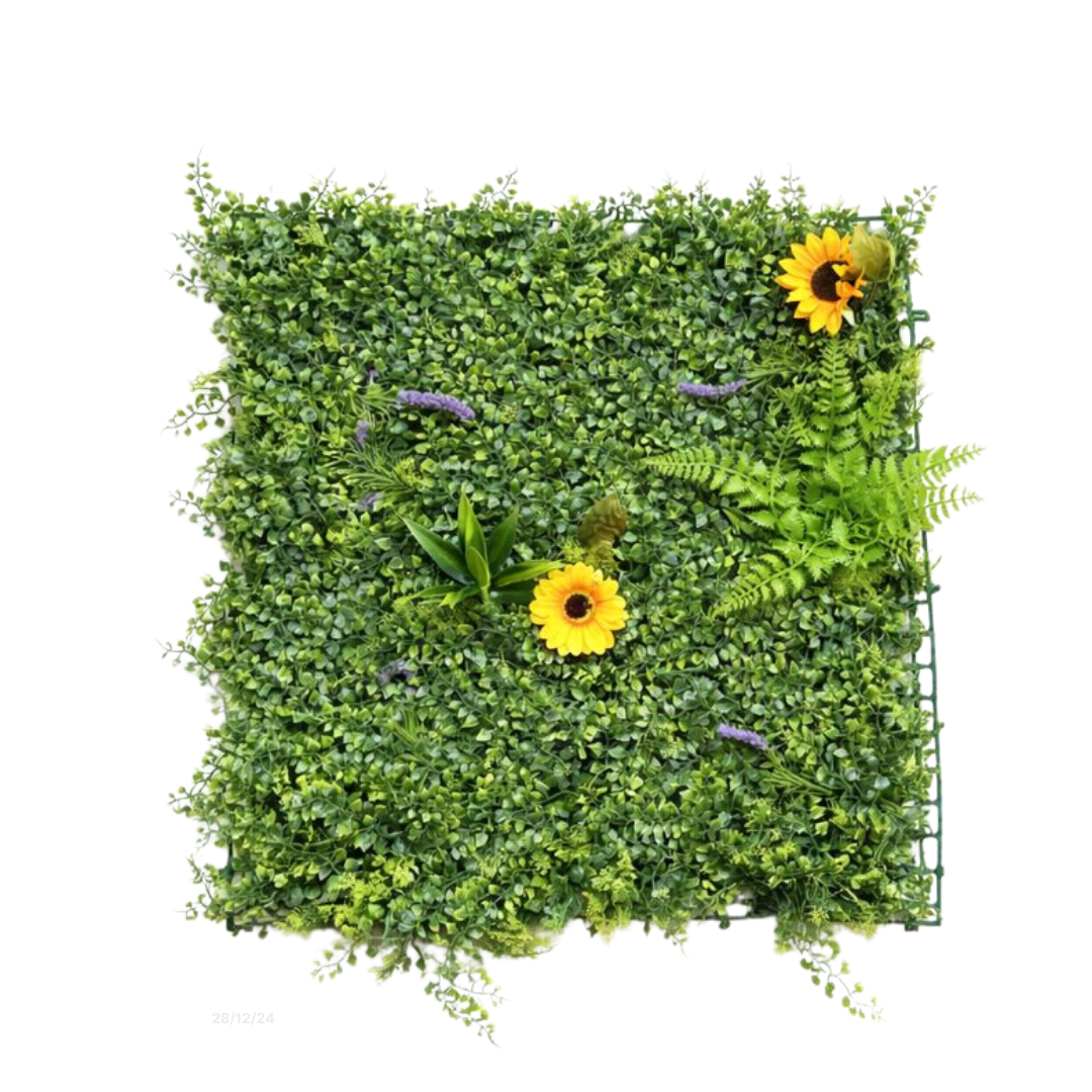 Artificial grass wall panel by Alton Flowers N Gifts, showcasing lush green carpets and plants for home decor and events.