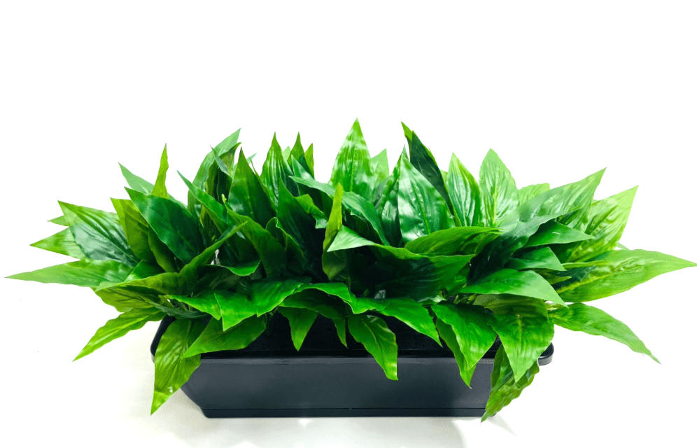35cm Artificial Plant Mini Eucalyptus Bush Foliage in Plastic Rectangle Planter Pot Aplant1085