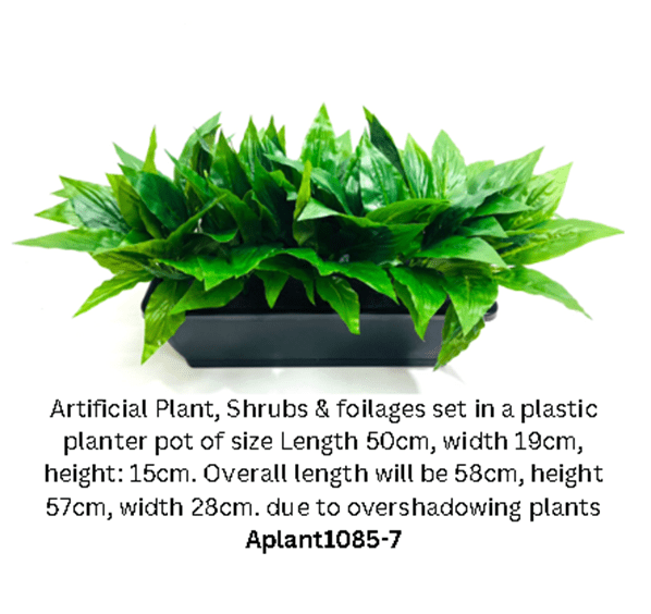 35cm Artificial Plant Mini Eucalyptus Bush Foliage in Plastic Rectangle Planter Pot Aplant1085
