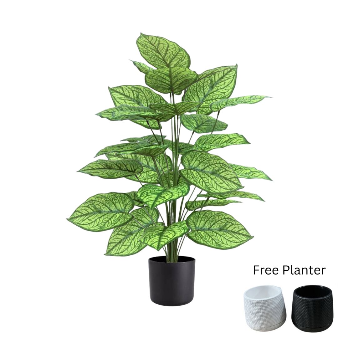 75cm Plant Yellow Vein Nerve x24 leaves artificial Aplant1101-3-24 lvs