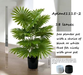 65cm Artificial Plant Livistona Fan Palm Plant, Money Plant, shrubs, foilages, Plant 18 leaves Aplant1115-2
