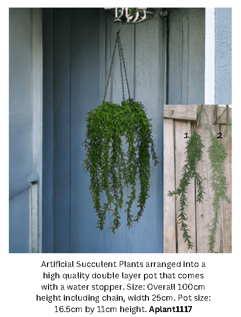 Artificial Plant Hanging Shrub, Bush Foliage in Plastic Pot, garden, balcony plant, Ceiling Plant, Events. Aplant1117