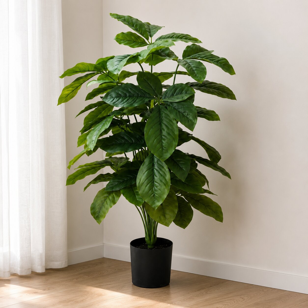 90cm Artificial Coffee Arabica Tree | Potted Faux Deep Green Foliage Bush
