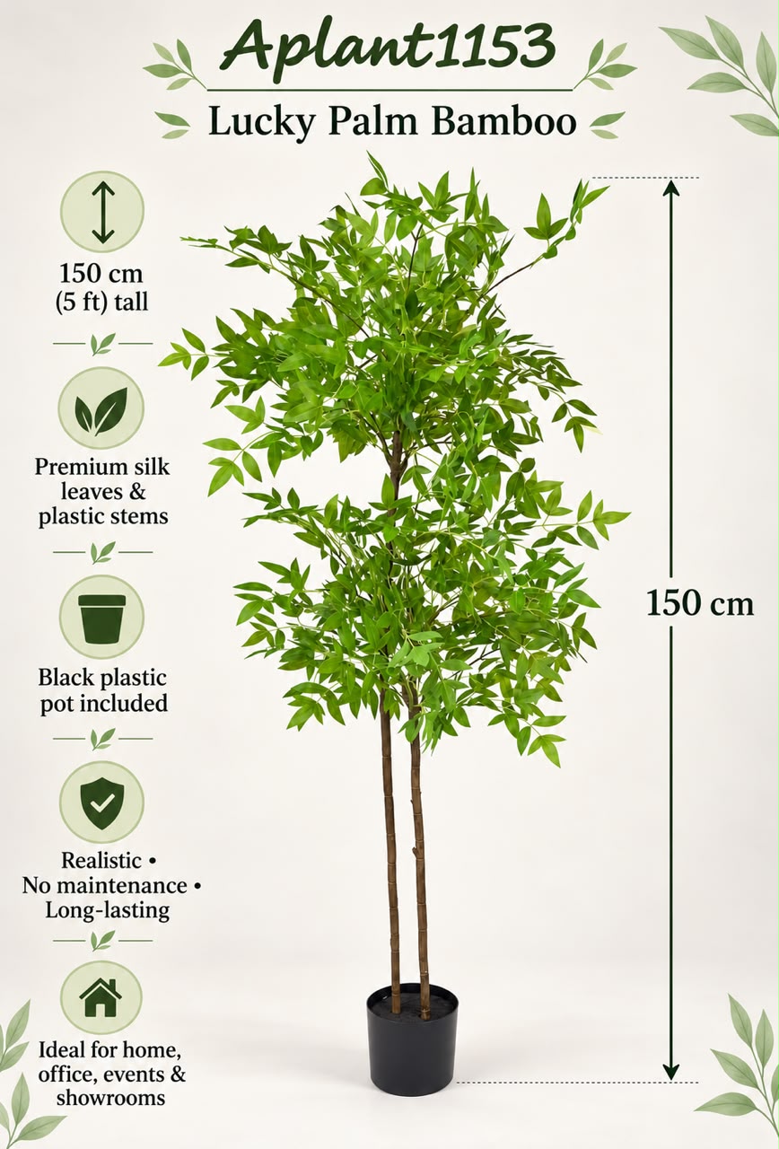 150cm Plant Artificial, Lucky Palm Bamboo, Home Decor, garden, events, Balcony, Office plants