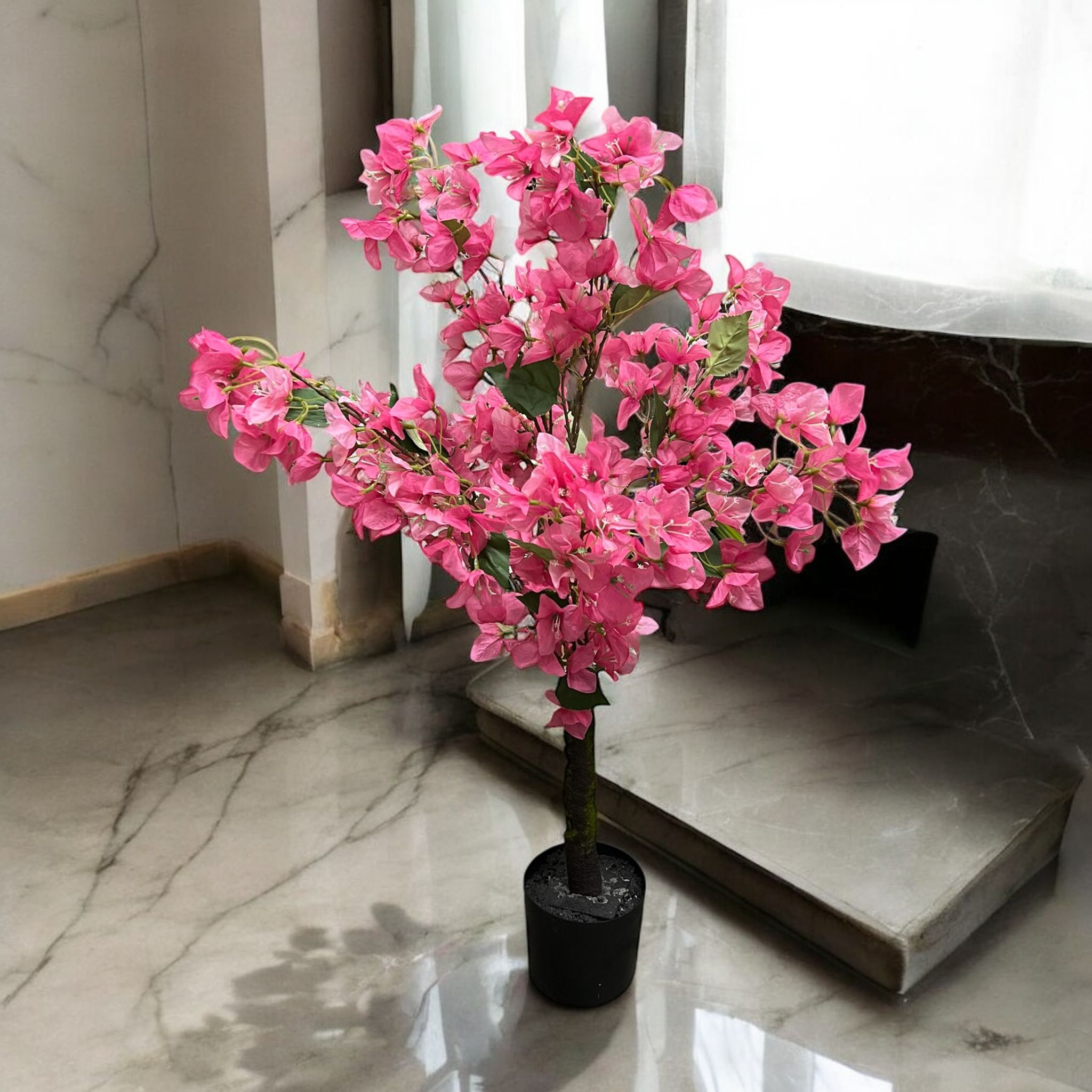 90cm Artificial Bougainvillea Plant in Pot, office deco, home, workplace, events Aplant1158-1-Wh