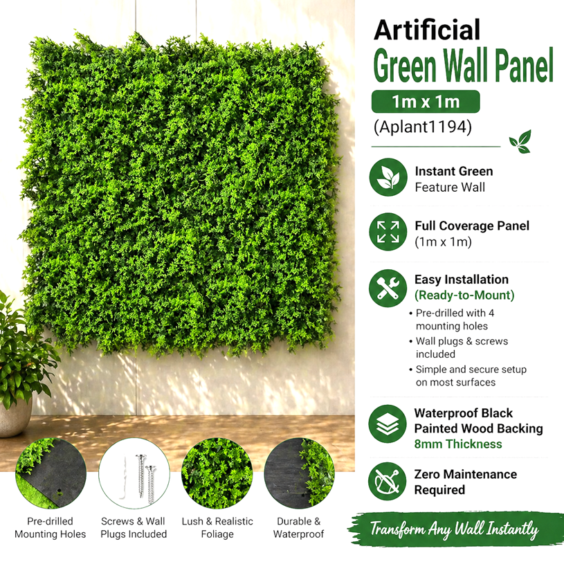 Artificial wall grass panel by Alton Flowers, green vertical garden with faux greenery for indoor home decor.